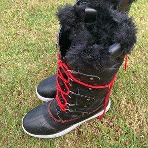 Red and Black Snow boots
